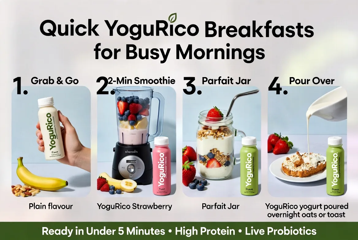 Desayunos rápidos con yogur para mañanas ocupadas