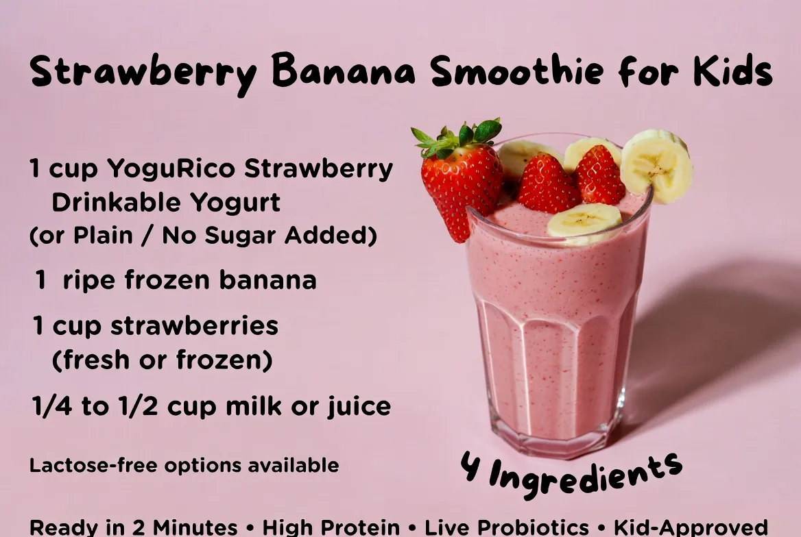 Strawberry Banana Smoothie for Kids (4 Ingredients)