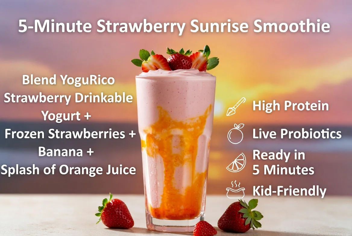 A 5-Minute Strawberry Smoothie Kids Will Actually Drink